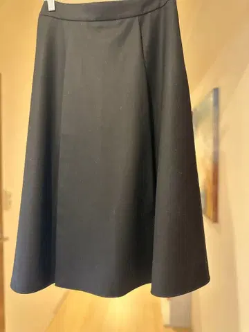 블랙 플레어 스커트 허리밴딩