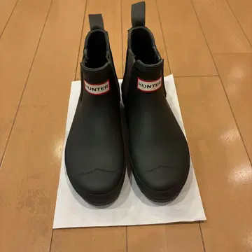 HUNTER 카키 레인부츠 사이드 고어