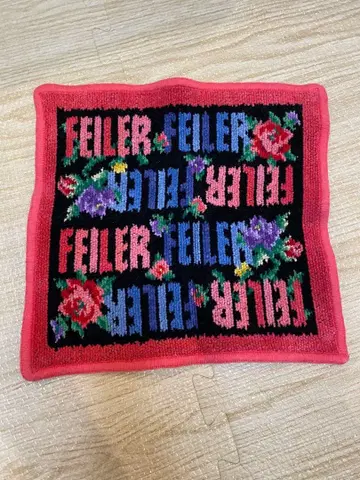 FEILER 손수건 꽃무늬 블랙