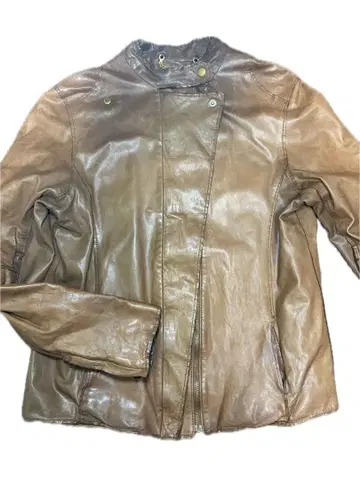 sisii 빈티지 가공 노카라 라이더 자켓 브라운 XS 시시 소가죽