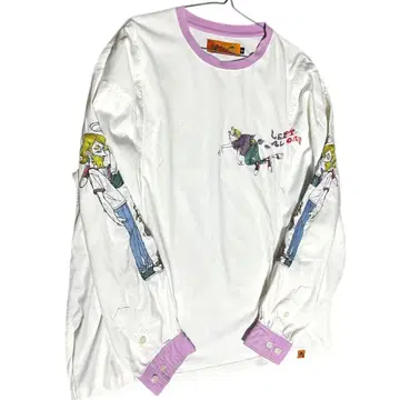 LEFT ALONE 롱T셔츠 M 레어 인기 자수 색상 절개 소재