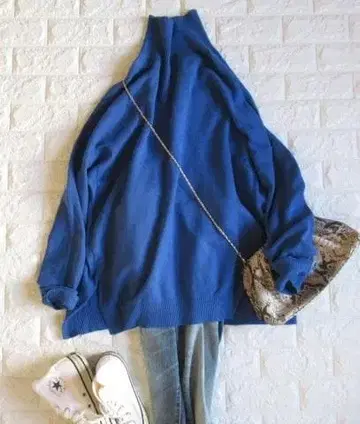 유나이티드 애로우즈 뷰티&유스 캐시미어 혼방 니트 로얄 블루