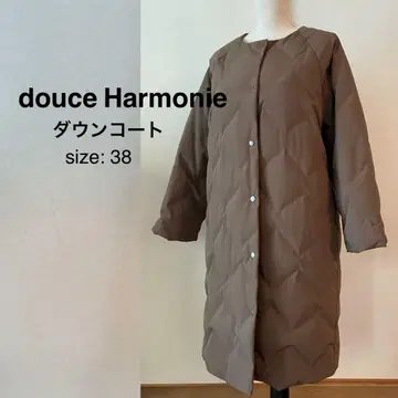 새상품급 douce Harmonie 다운 코트 사이즈 38 카멜