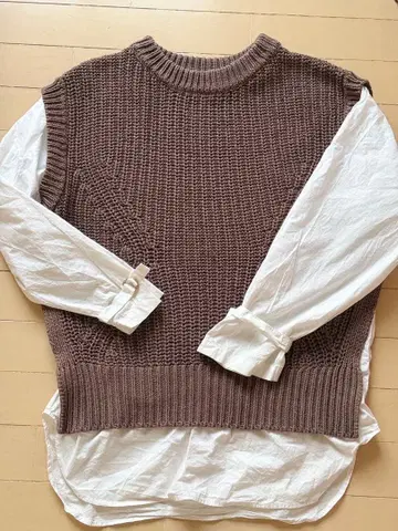 ALEXIA STAM 브라운 니트 베스트