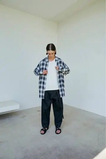 blurhms 블럼스 Rayon Check Shirt 옴브레 체크