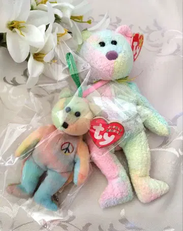 곰 Ty 징글 비니 베이비 2체 세트 PIECE