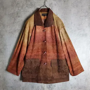 [ 빈티지 ] 구제 의류 코듀로이 자켓 카키 주황색 브라운 레트로