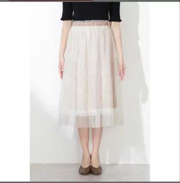 [택 포함 새상품] 질 바이 질 스튜어트 오버 레이스 샤샤 스커트