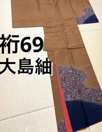 오시마 명주 사라사 문양 염색 호몬기 문 없음