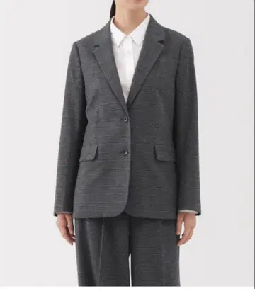 무인양품 기모 테일러드 자켓 차콜 그레이 XL