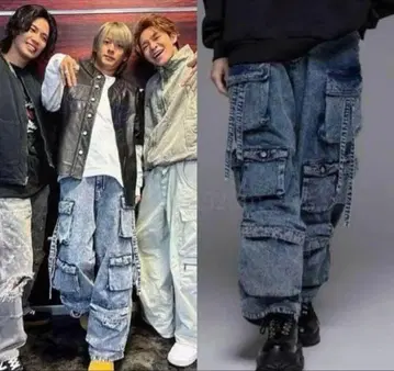 [ 히라노 쇼 ] ADRER 데님 파라슈트 카고 팬츠 M