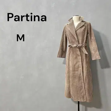 Partina 천연 가죽 스웨이드 롱 코트 [ USED ] M