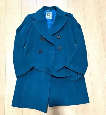 다크 그린 더블 브레스트 피 코트