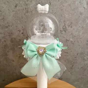 응원봉 리본 응원봉 데코 민트 그린 그린