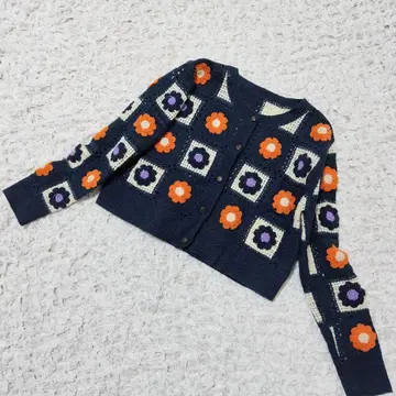 Meridian 플라워 그라니 가디건 네이비 프리 사이즈