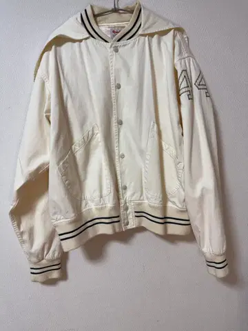 아이보리 바시티 자켓 QUIGLEY 그리 L