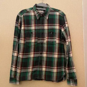 FLAT HEAD 긴팔 플란넬 셔츠 그린 체크