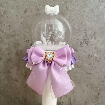 응원봉 리본 응원봉 데코 보라색