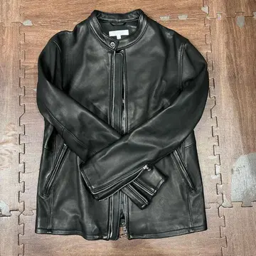 BEAUTY&YOUTH 블랙 가죽 싱글 라이더 자켓 L