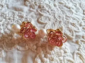 스와로브스키 귀찌 핑크