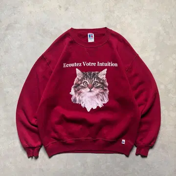 러셀 RUSSELL ATHLETIC 고양이 맨투맨 MADE IN USA