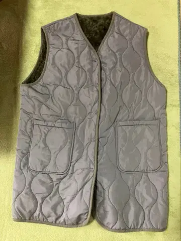 LUPILIEN 내 보아 퍼 충전솜 퀼팅 베스트 카키 F