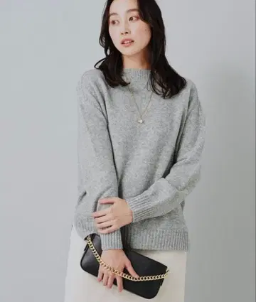 새상품 언타이틀 램스울 니트 라이트 그레이 톨 사이즈