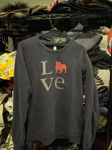 미국제 맨투맨 love 박스 실루엣 USA 페이드