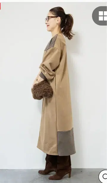 모카 PLUS OTO.HA 스웨이드 X 리브 니트 2way 원피스