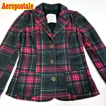 [ 택 포함 ] Aeropostale 빨간색 체크 테일러드 자켓 Y2K