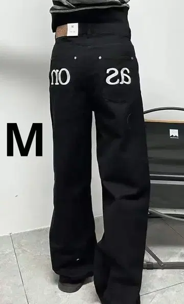 ason as'on 블랙 데님 팬츠 as on