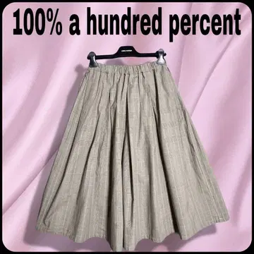 100% 글렌체크 패턴 플레어 스커트