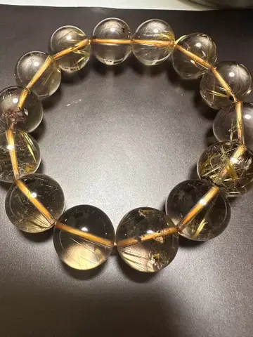 골드 루틸 17mm 팔찌