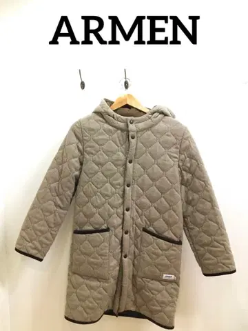 [아멘] S 사이즈 리버서블 베이지 브라운 코트 후드 포켓