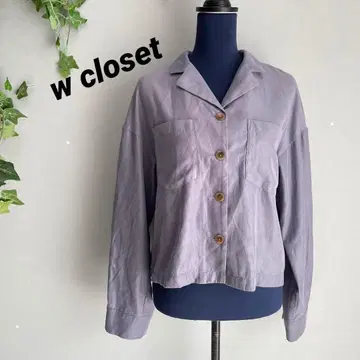 [ w closet ] 더블 클로젯 크롭 자켓 F 얇은 소재 퍼플