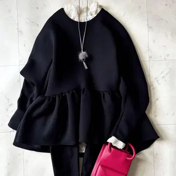 거의 미사용 트루 바이 마리코 오이카와 워셔블 키릴 프릴 페플럼 상의 F