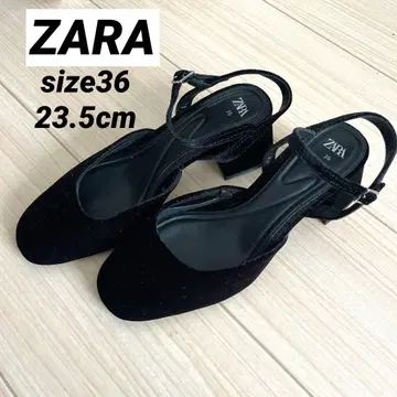ZARA 블랙 스웨이드 느낌 스트랩 펌프스
