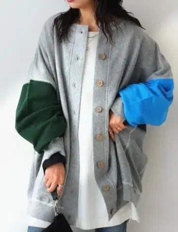 안티카 가디건 여성용 상의 긴팔 배색