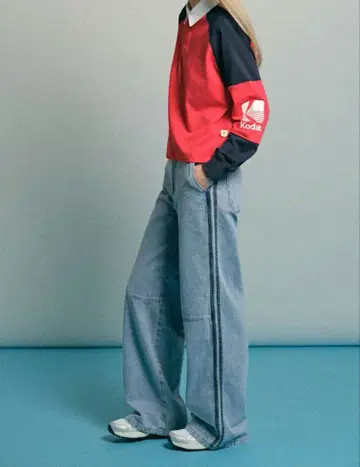 Kodak 사이드 라인 데님 h&m 와이드