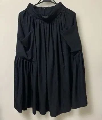 롱 플레어 스커트 블랙 사이드 포켓