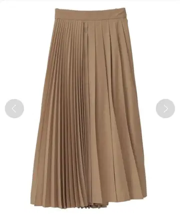 CLANE 믹스 플리츠 비대칭 스커트