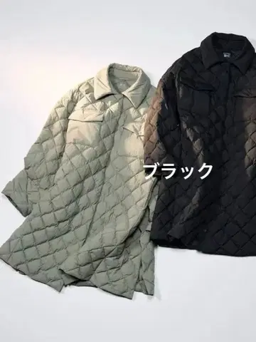 유니클로 C 퍼프 테크 오버 사이즈 퀼트 코트 블랙
