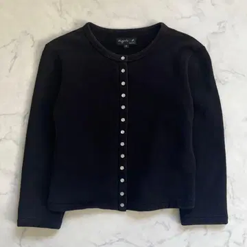 에네스베 프레시옹 가디건 펄 버튼 속기모 블랙 스테디셀러