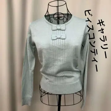 갤러리 비스콘티 미사용 보관 얇은 소재 스웨터 울 혼방 페퍼민트 그린