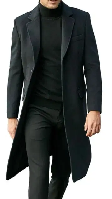 코트 남성용 겨울 체스터 코트 롱 코트 울