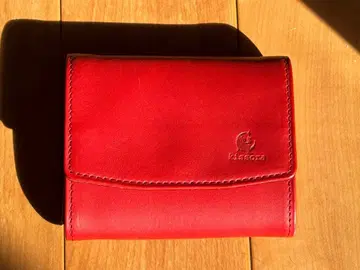 Kissora 가죽 이단 접이식 지갑 레드