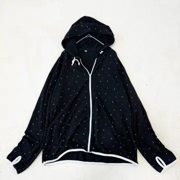 긴팔 후드티 얇은 소재 썸홀 돌고래 펭귄 3L 빅 사이즈 블랙