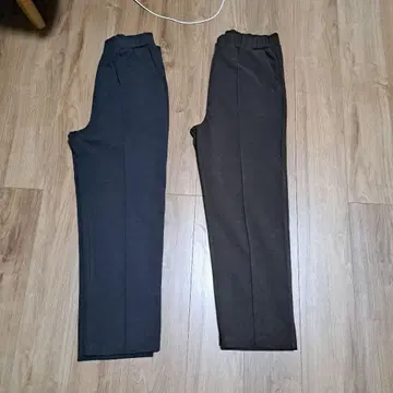 새상품 기모 팬츠 2개 세트 블랙 브라운 L 사이즈 스트레치 허리밴딩