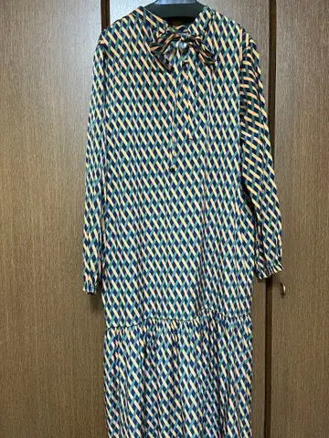 레트로 기하학 패턴 원피스