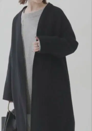 스픽 앤 스팬 노카라 V넥 롱 코트 네이비 36